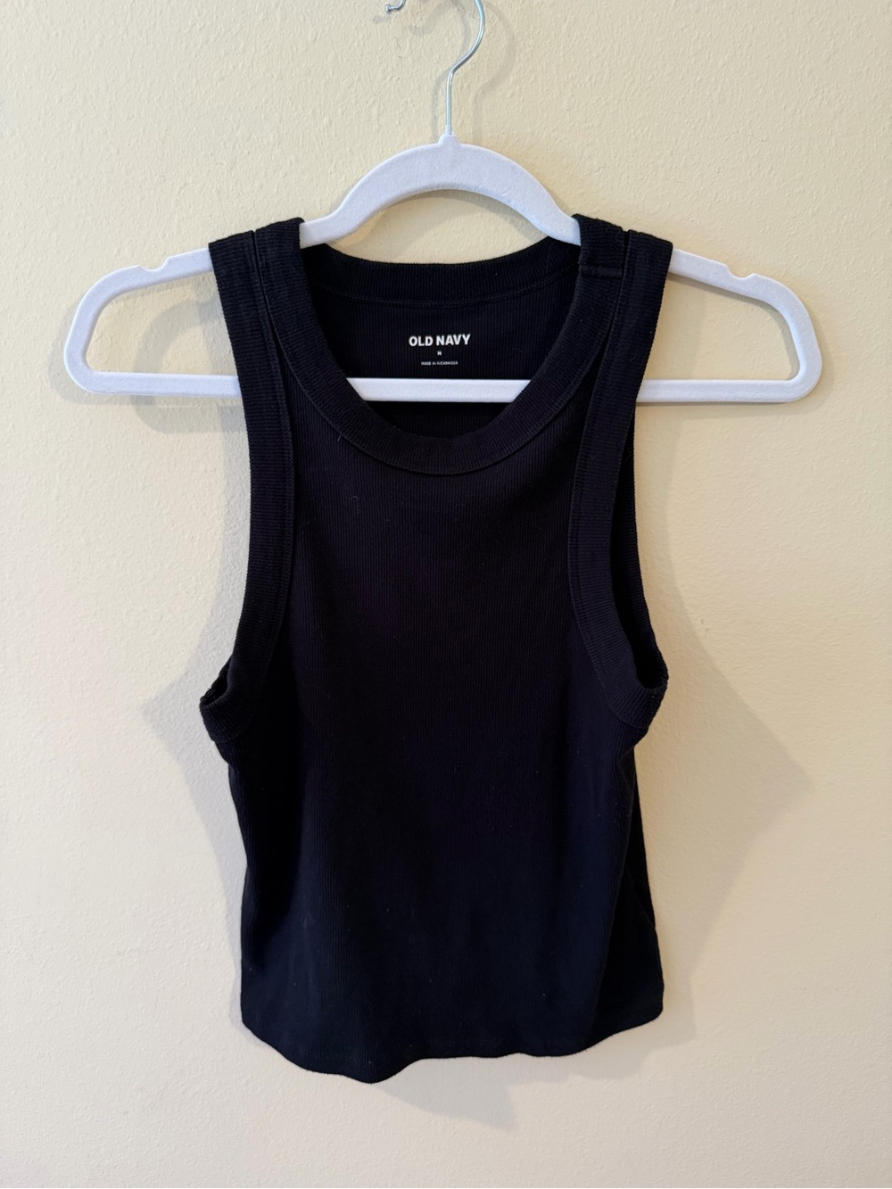 Old Navy Black Ribbed Scoop Tank